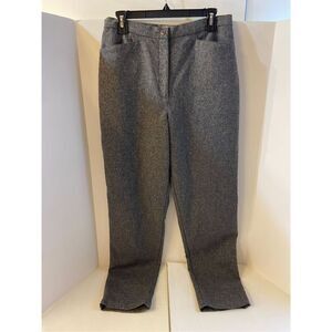 Llbean 100% lambs wool pants M-tall size 12 rn#71341 high rise gray